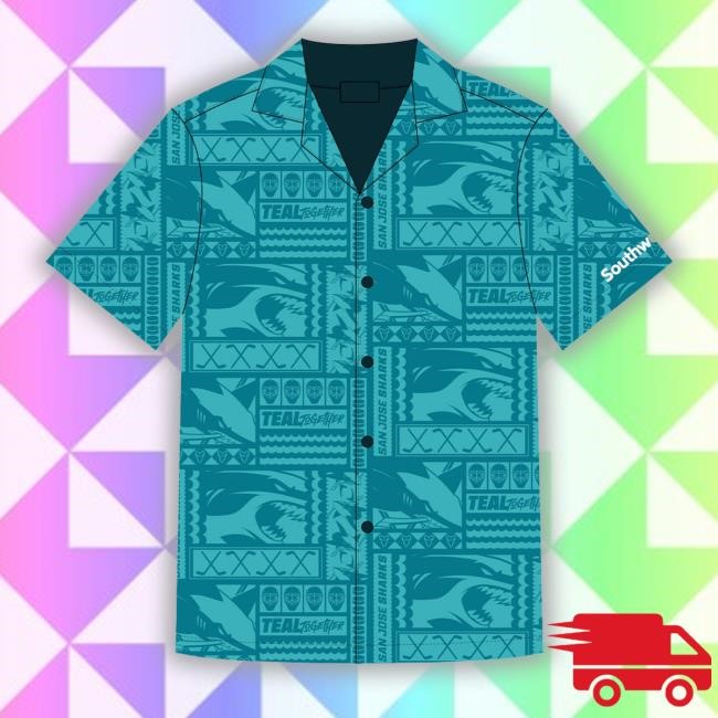 Sharksproshop San Jose Sharks Hawaiian Tee